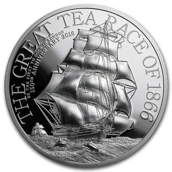 2016 Cook Islands 1 oz Silver $5 The Great Tea Race 2016 Cook Islands 1 oz Silver $5 The Great Tea Race
